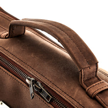 Załaduj obraz w przeglądarce galerii, A.P. Donovan Büffelleder Aktentasche Braun Tragegriff