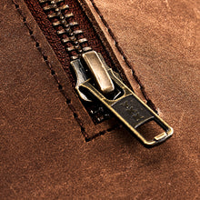 Załaduj obraz w przeglądarce galerii, A.P. Donovan Büffelleder Aktentasche Braun YKK Reißverschluss