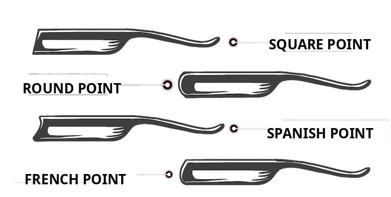 A.P. Donovan straight razor head shapes A.P. Donovan straight razor head shapes